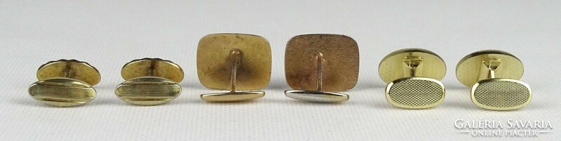 1Q439 retro gold colored cufflinks 3 pairs