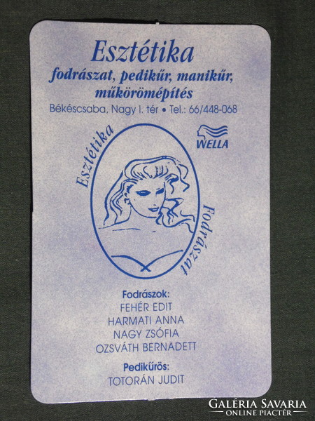Card calendar, aesthetics hairdressing shop, Békéscsaba, graphic designer, 2002, (6)