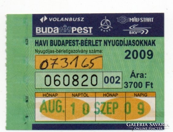 Bkv pass August 2009