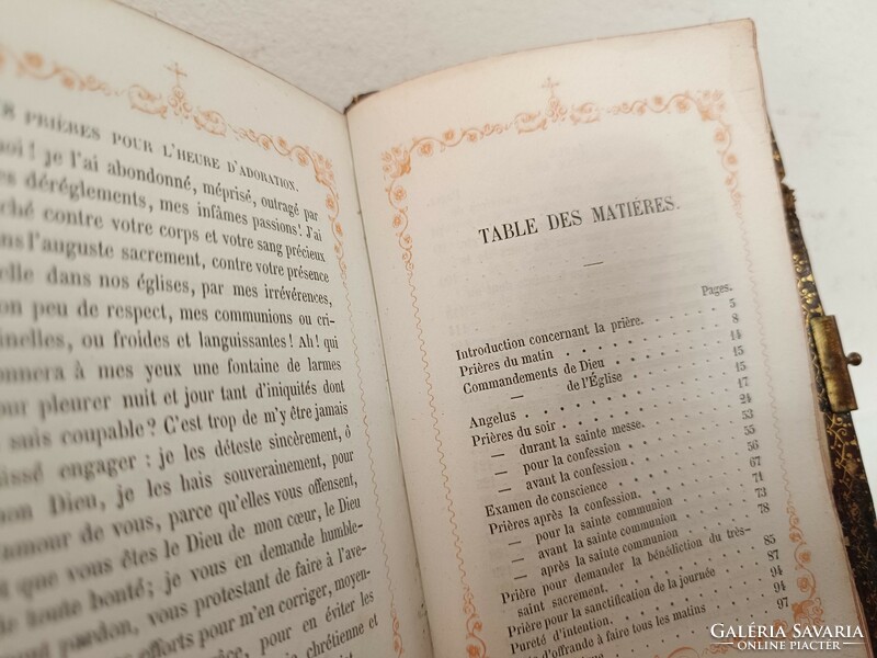 Antik francia nyelvű biblia szövegek Keresztény órák című vallásos könyv 8394
