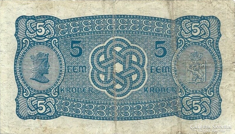 5 Korona kroner 1928 Norway rare