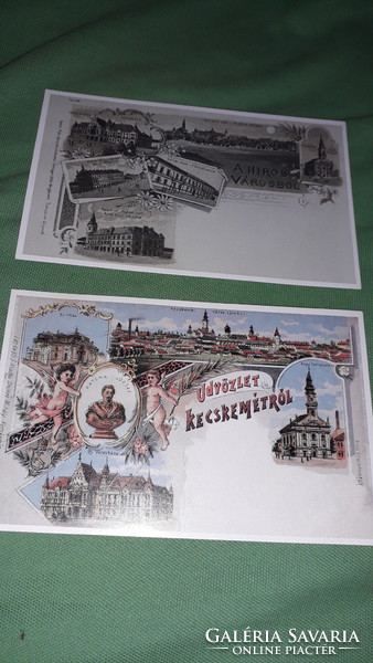 Antik magyar képeslap reprintek KECSKEMÉT 2db egyben a képek szerint