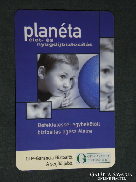 Kártyanaptár, OTP Garancia Biztosító Rt. ,planéta biztosítás, gyerek modell, 2002, (6)