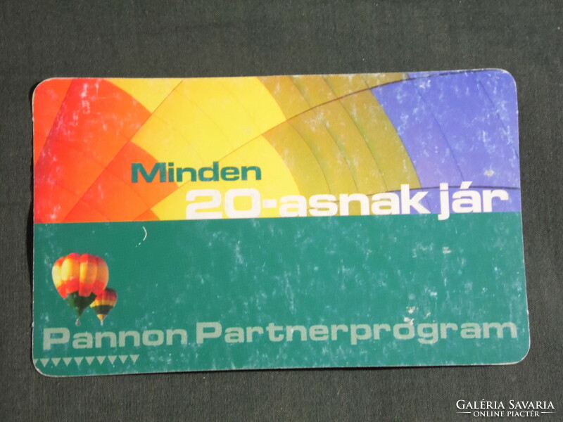 Kártyanaptár, Pannon GSM mobiltelefon szolgáltató, hőlégballon, 2002, (6)