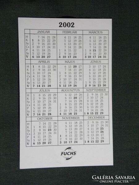 Card calendar, Fuchs motor oil, Ford rally car, 2002, (6)