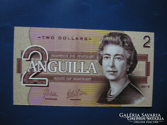 Anguilla island $2 2019 bird! Elizabeth II! Ouch! Rare fantasy paper money!