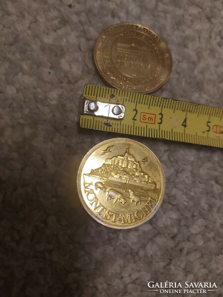 2 gold-plated French coins
