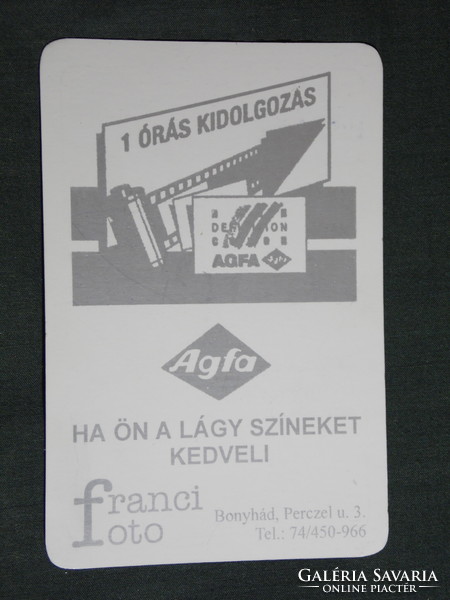 Kártyanaptár, Agfa, Franci fotó üzlet, Bonyhád, 2002, (6)