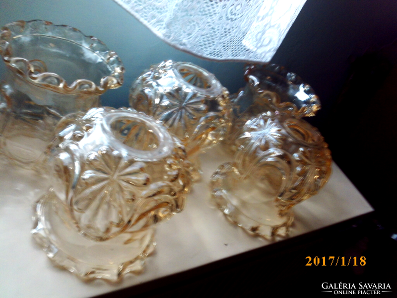 5 pieces of vintage glass chandelier shade