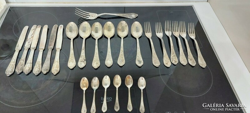 Silver-plated Italian antique cutlery set