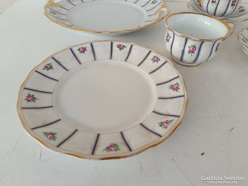 Antique peace Biedermeier porcelain cake coffee plate cup tableware remnants 541 8396