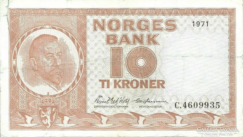 10 Korona kroner 1971 Norway