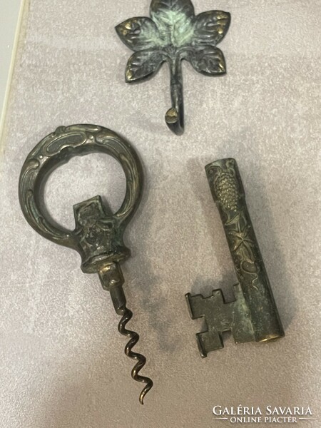 Special copper or bronze corkscrew with wall hanger