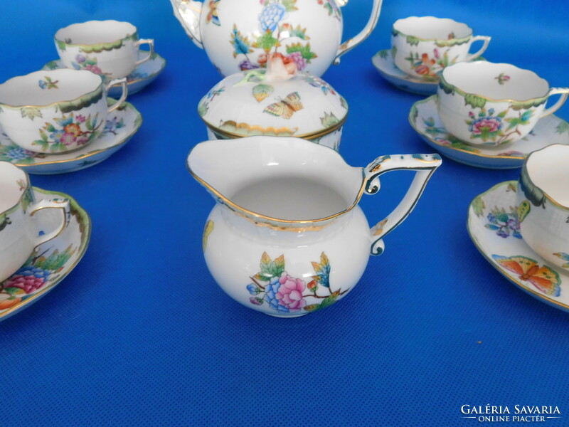 6-piece tea set with Herend Victoria pattern