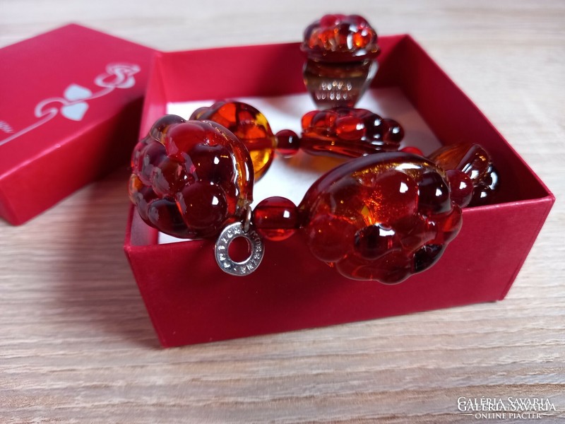 Murano glass bracelet and ring jewelry set