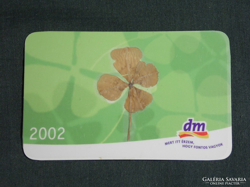 Card calendar, dm drugstore household store, four-leaf clover, 2002, (6)