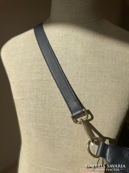 New Italian leather crossbody bag from Florence - dark blue