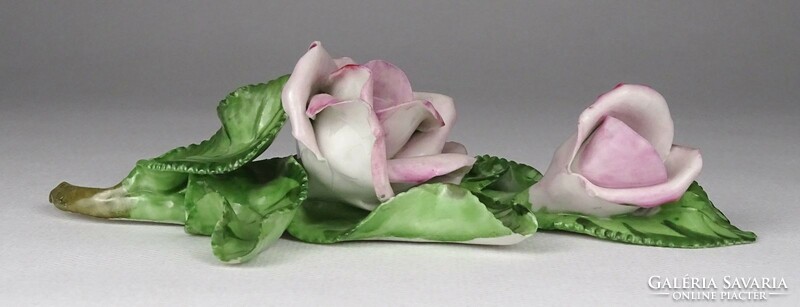 1Q326 Herendi porcelán dupla rózsa 16.7 cm