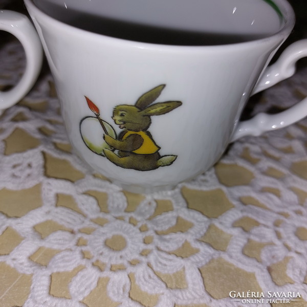 For Easter, bunny-chick porcelain mugs and cups for children