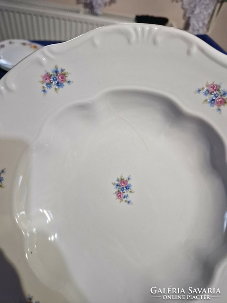 Zsolnay deep plates with blue flowers