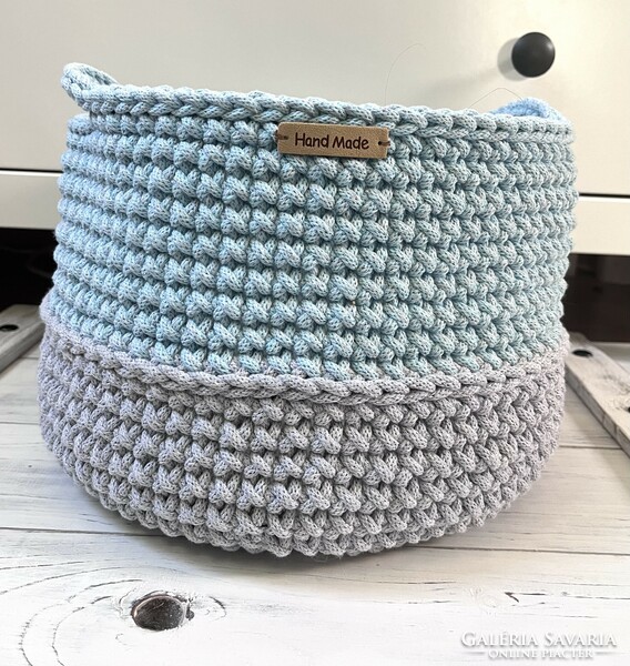 Blue-grey large crochet storage