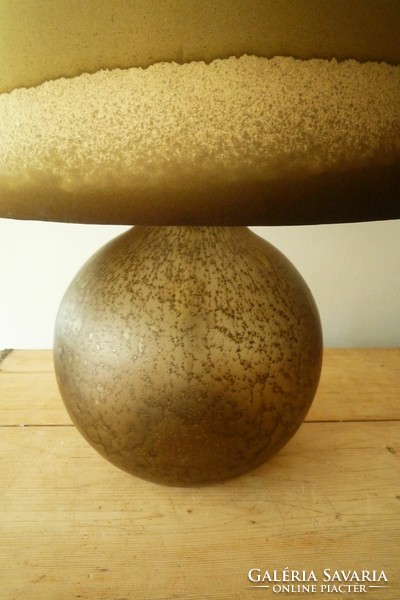 Huge mid century modern 60s 70s peill&putzler table lamp with hand painted silk shade