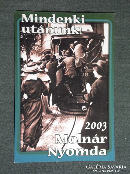 Card calendar, Molnár printing house, Pécs, tram anno , 2003, (6)