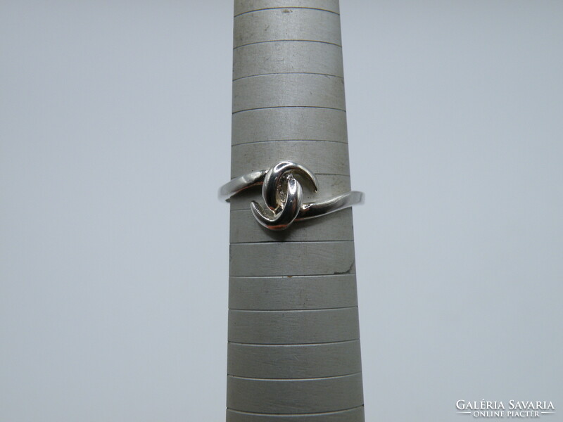 UK0171  Elegáns fonott mintájú ezüst 925 gyűrű méret 59 1/2