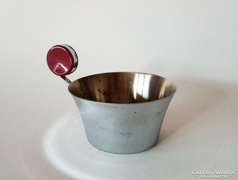 Art-deco/bauhaus cup with round vinyl handle 1950s