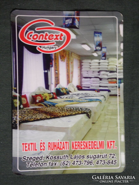 Card calendar, context textile and clothing stores, Szeged, Pécs, Szigetvár, Siklós, 2003, (6)