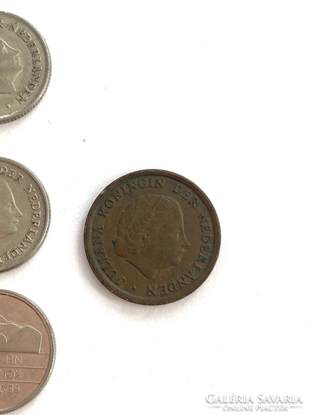 7 coins Netherlands 25 cents 10 cents 1 cent Beatrix Queen of the Netherlands 1950-1992