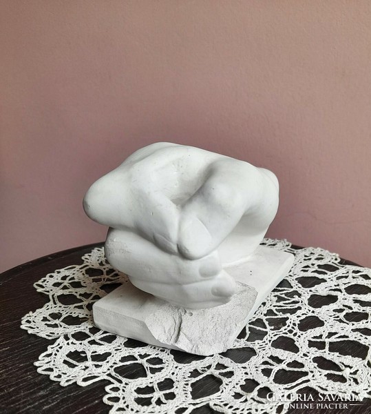 Elaborate !Sculpture plaster: handsome-man's hand / or candle holder