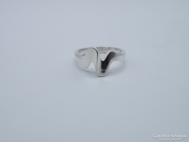 Uk0168 wave pattern silver 925 ring size 56