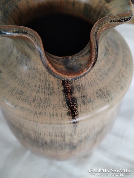 Handcrafted, ceramic jug, vase - with clay colors