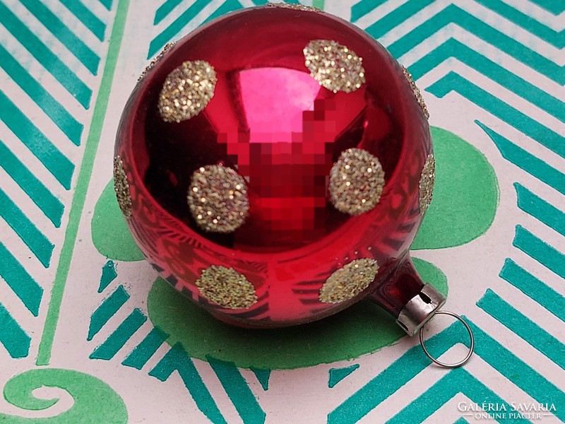 Retro glass Christmas tree decoration red polka dot sphere glass decoration