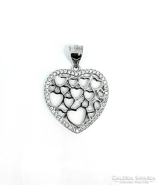 Openwork silver heart pendant (zal-ag104336)