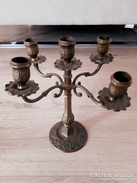 5 Branch bronze candle holder