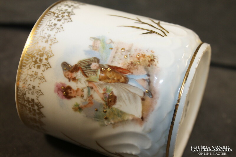 Antique baroque scene mug - cup - glass