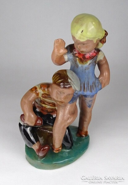 1Q333 art deco shoeshine ceramic figure with hops ~ 1930