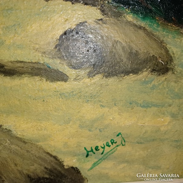 Heyer signóval ellátott olajfestmény vásznon.