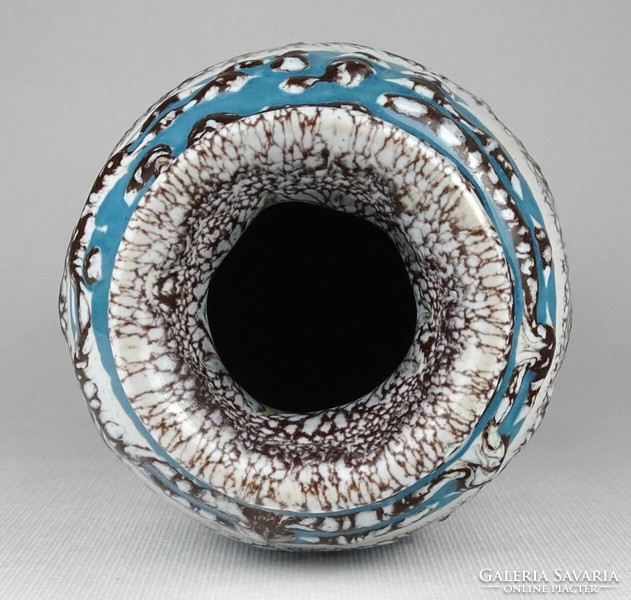 1Q730 retro trickled glaze turquoise industrial art ceramic vase 32.5 Cm