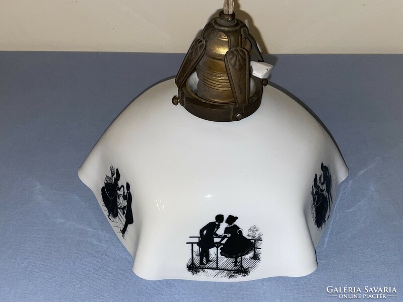 Antique milk glass kitchen lamp, ceiling lamp