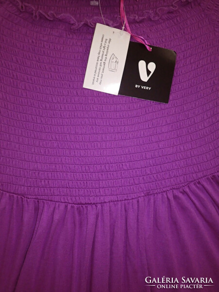 Új címkés V By Very elasztikus rugalmas lila pink gumírozott női ruha