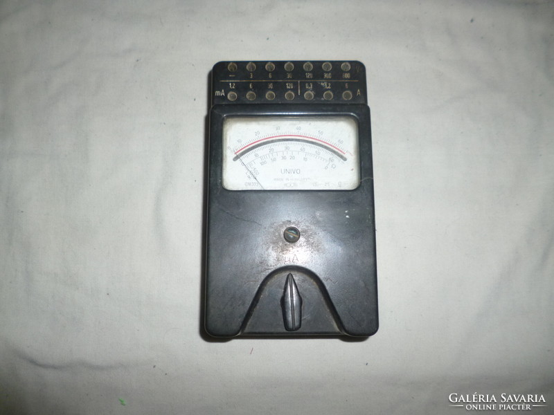 Old electrical devices measuring instrument factory. Univo voltmeter multimeter