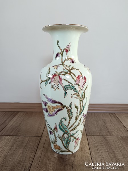 Régi Zsolnay Orchidea mintás porcelán nagy váza