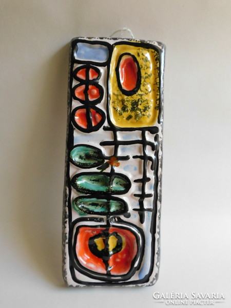 Christmas Zsuzsa industrial art abstract ceramic wall decoration - mid century
