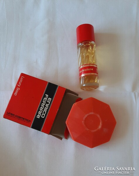 Vintage Enrico Ferrari set: creation madame 25 ml perfume and a luxury soap