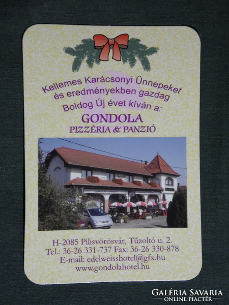 Card calendar, gondola pizzeria guesthouse, Pilisvörösvár, 2004, (6)