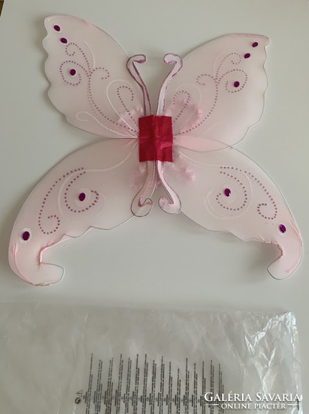 Óriási 65 cm magas felnőttre is jó új pillangó szárny jelmez glitteres köves rózsaszín