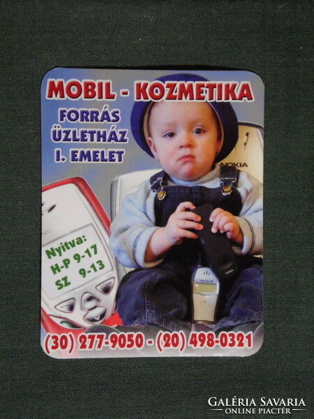 Kártyanaptár, kisebb méret, Mobil Kozmetika mobiltelefon üzlet, Pécs, Új forrás,, 2003, (6)